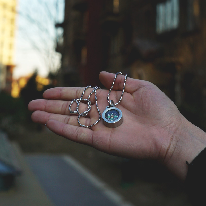 Compass Keychain Mini - Alliage de titane/cuivre lumineux étanche boussole