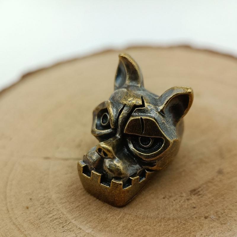 Edc Carry Kit - Pendentif en laiton tête de bouledogue