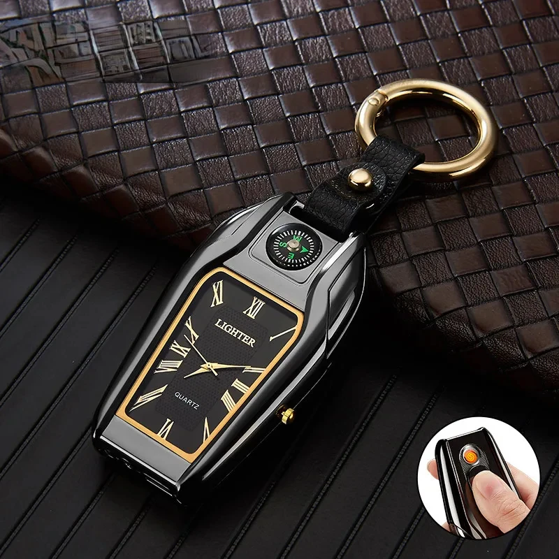 Compass Keychain Mini - Nouveau boussole porte-clés Arc briquet montre