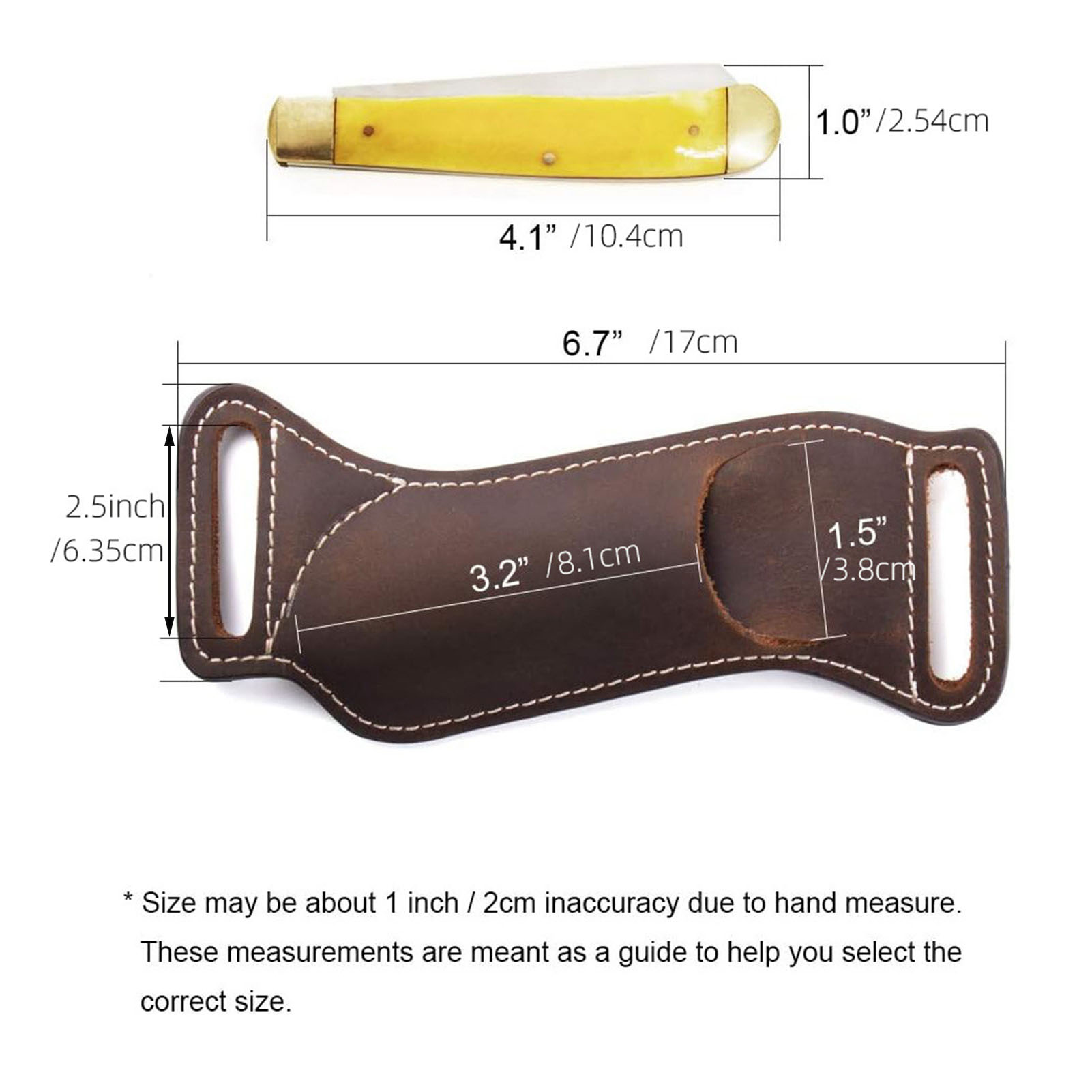Leather Edc. Carry Pouch - Étui en cuir pour couteau pliant,