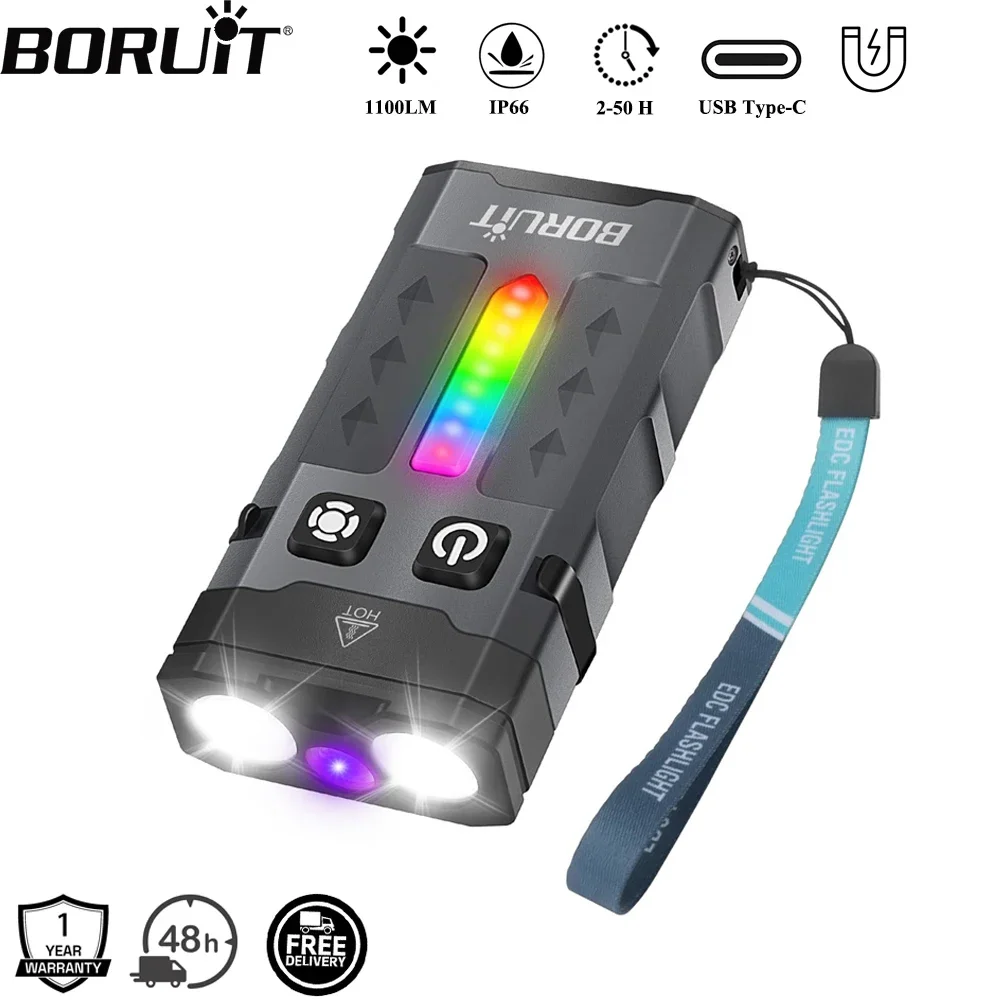 BORUiT EV20 1100LM EDC UV port - Keychain Flashlight avis et prix