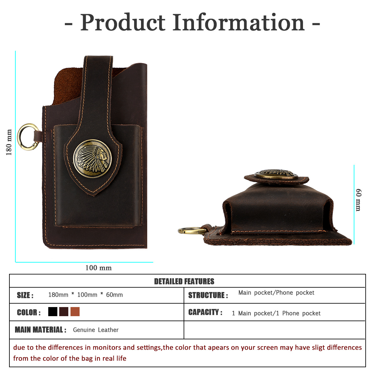 Étui pour téléphone à attacher - Leather Edc. Carry Pouch avis et prix