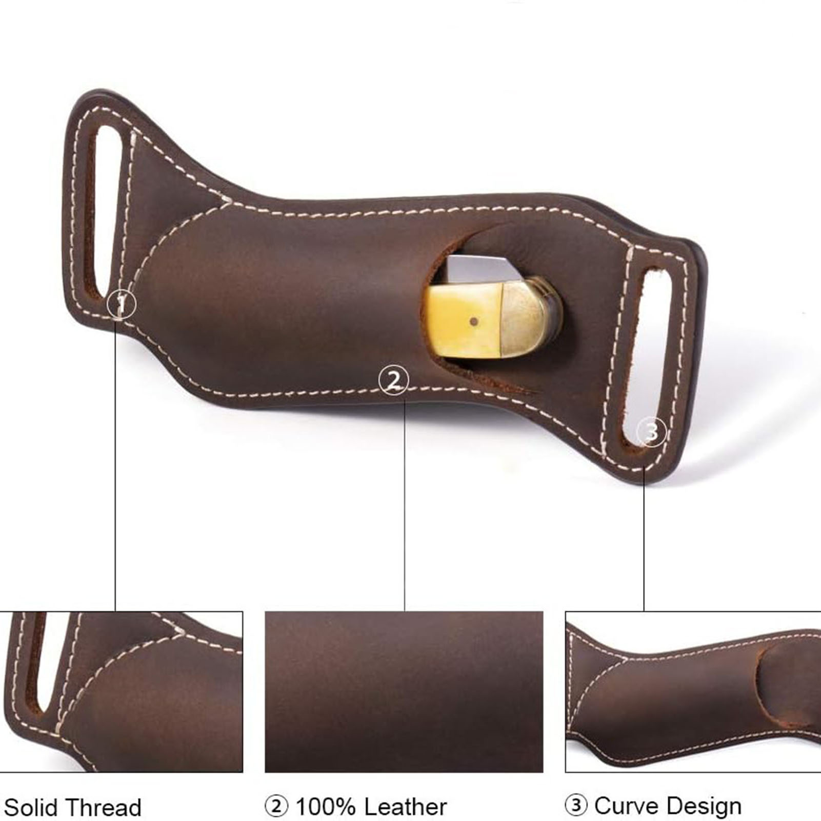Étui en cuir pour couteau plia - Leather Edc. Carry Pouch avis et prix